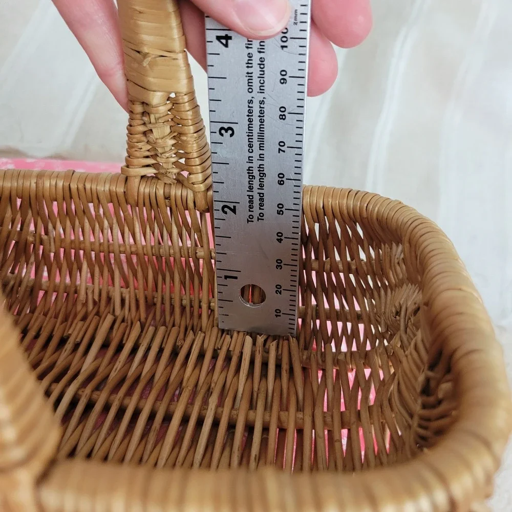 Miniature Woven Basket Rectangle Rectangular Cottagecore Boho Decor